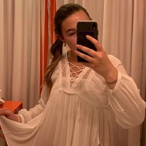 White Revolve blouse/perfect coverup